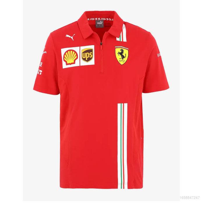 Áo Thun Thể Thao Cổ Polo Thoáng Khí Nhanh Khô In Logo Ferrari YP2 2021 F1 PY2