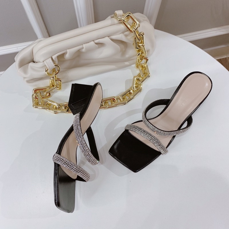 ❄️HÀNG CÓ SẴN ❄️ guốc đá 2 quai gót vuông 5cm