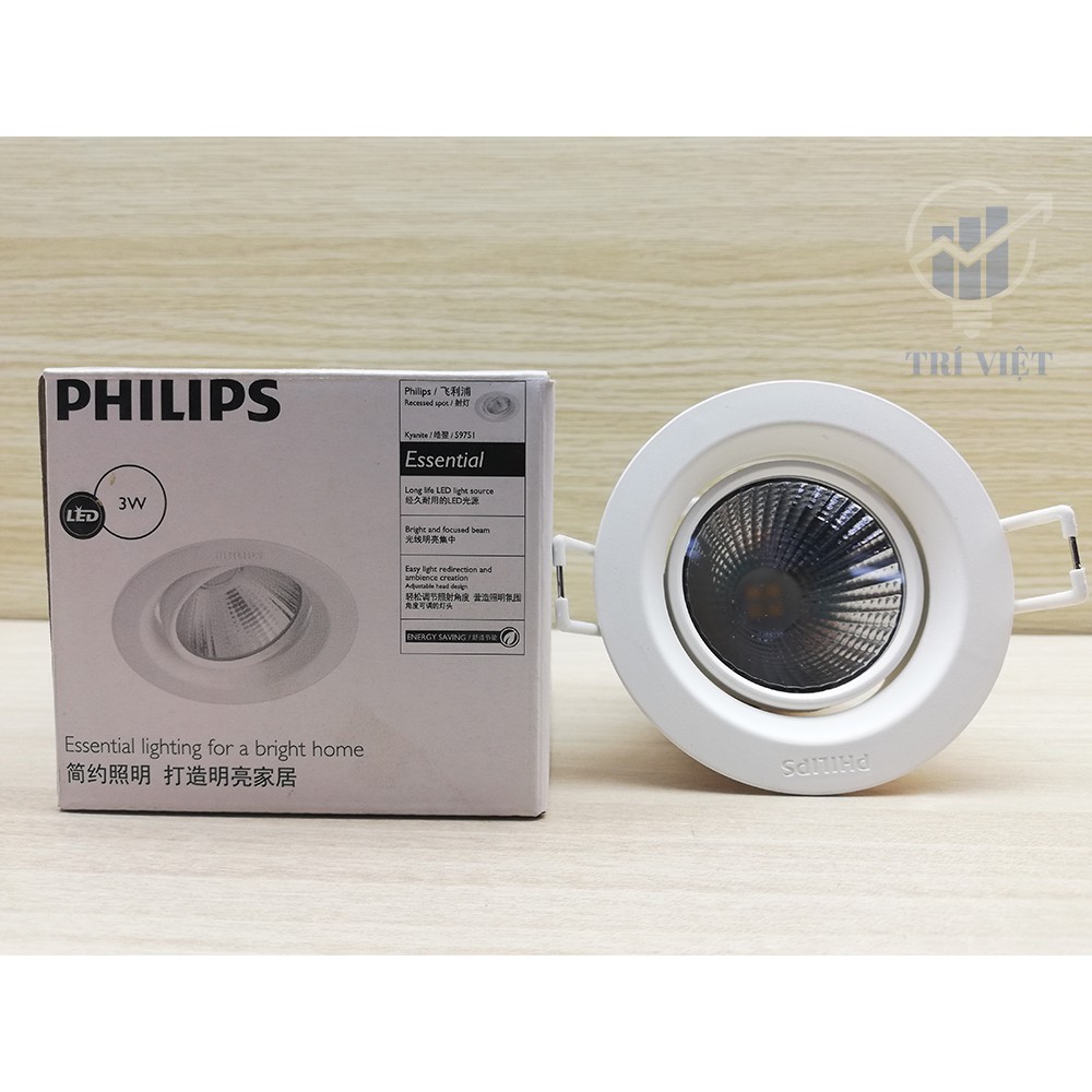 Đèn led âm trần Philips 3W Kyanite - 4000k Ánh Sáng Trung Tính - Tiết kiệm điện