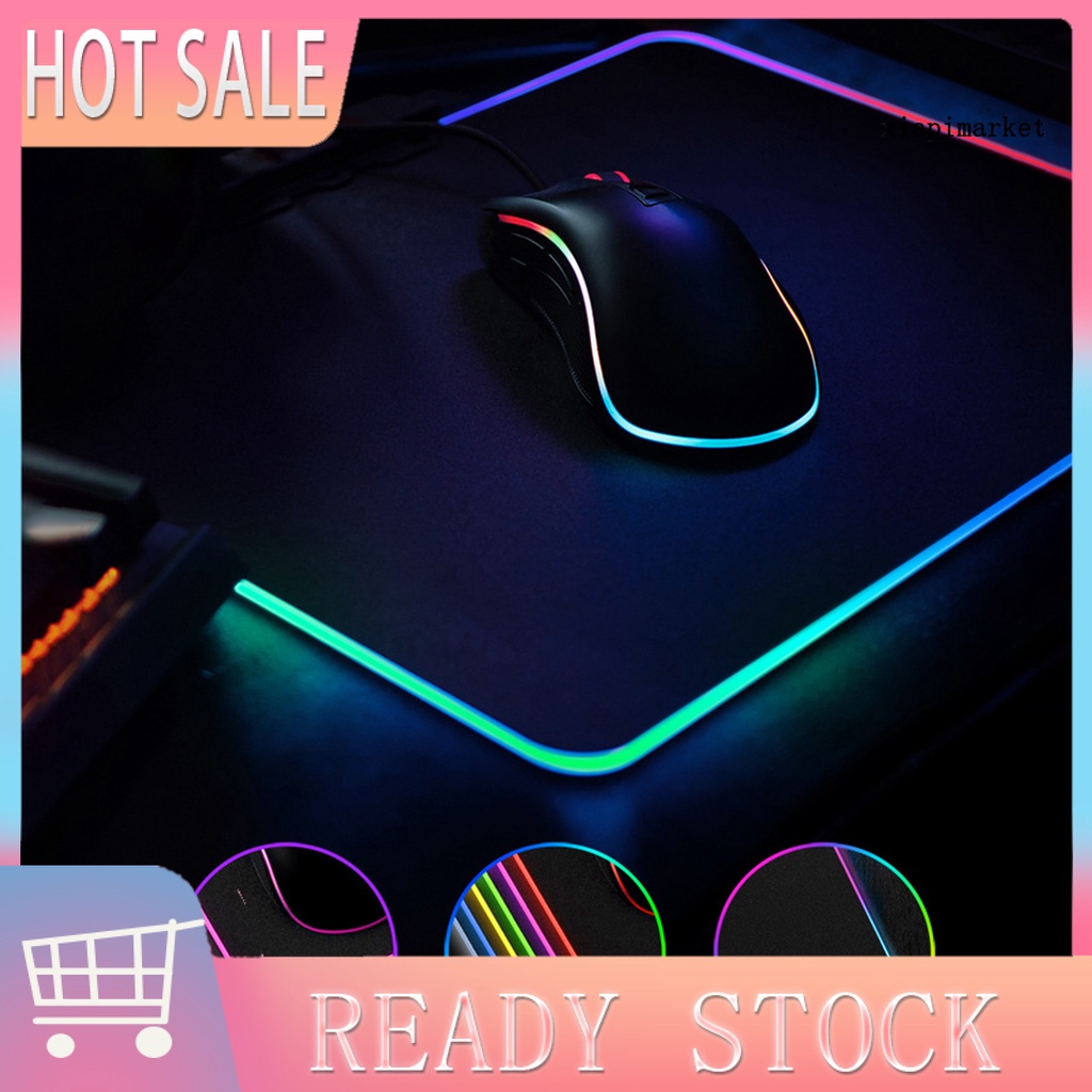 LOP_Thickened Luminous RGB Waterproof Gaming Keyboard Mouse Mat for Desktop