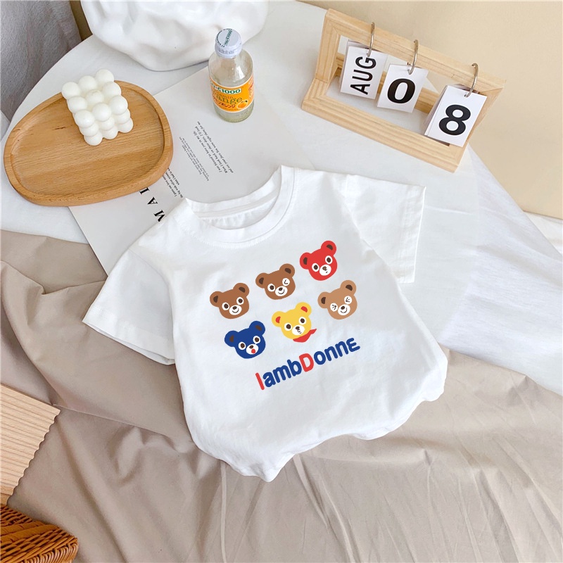 Áo thun cho bé trai, bé gái mùa hè 0 đến 4 tuổi họa tiết hoạt hình ATTE94