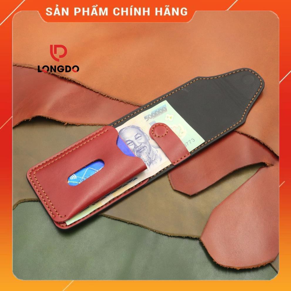 Ví Sen 5 Cao Cấp - Cam Kết 100% Da Bò Thật - Ví Nam Nhỏ Gọn Màu Đỏ Hàng Chính Hãng Thương Hiệu Longdo Leather  ྇