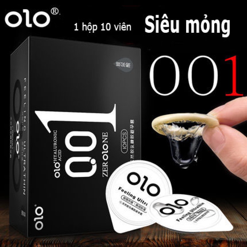 Bao cao su olo 001 siêu mỏng hộp 10 chiếc Nakisa an toàn chất lượng