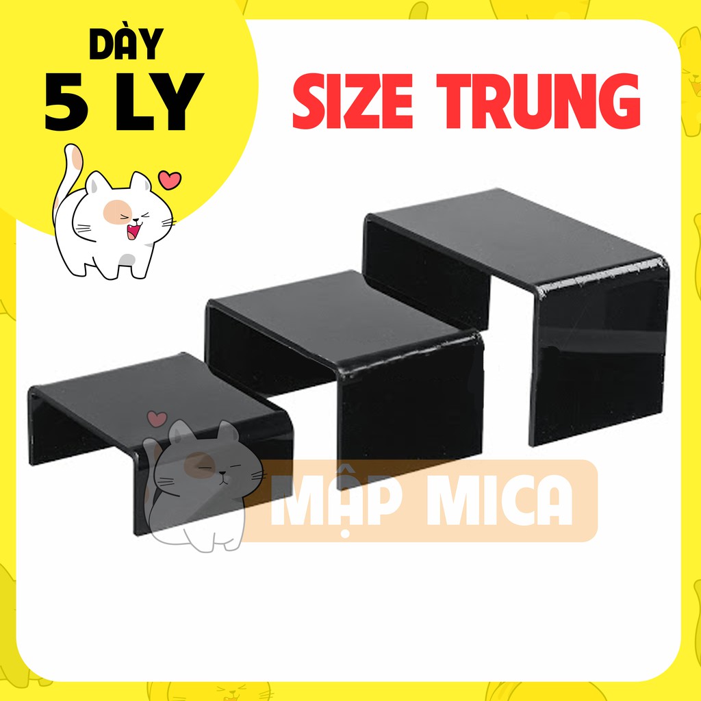 Kệ Mica ĐEN Chữ U - TRUNG - Dày 5 Ly