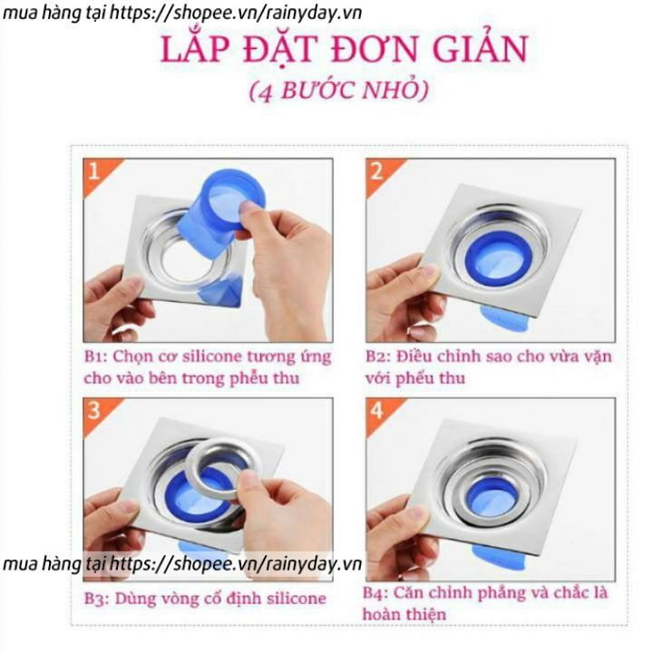 Bộ ống nắp phễu thoát sàn ngăn chặn chống mùi hôi cống thoát nước ngăn côn trùng