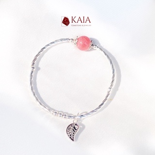 Vòng tay phong thủy Rhodochrosite biểu tượng của tình yêu basic - KAIA