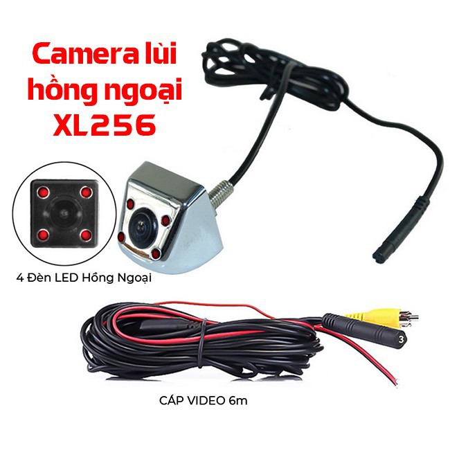 Camera Lùi HD 4 Cảm Biến Hồng Ngoại Vỏ Inox Chống Nước Cao - Camera De chân bắt ốc cho ô tô