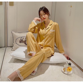 Pijama lụa tay dài quần dài