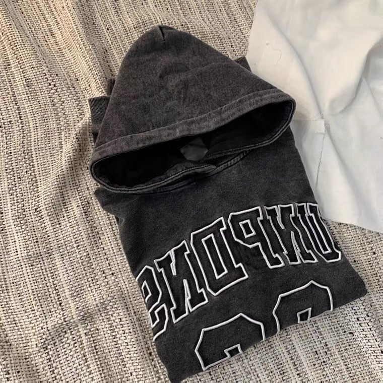 Áo Hoodie Vải Nhung Dày Dáng Rộng Họa Tiết Màu Nhuộm Phong Cách Hip Hop Mỹ Cá Tính Cho Nam Và Nữ