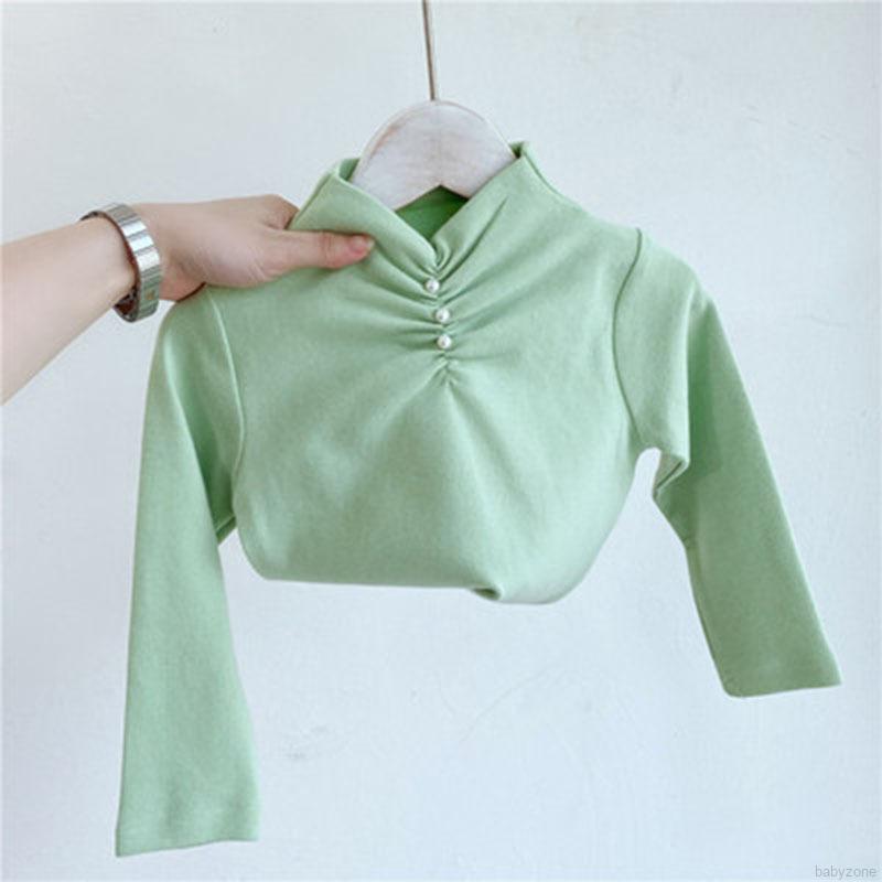 Áo thun màu trơn dễ phối quần áo thời trang dành cho bé gái