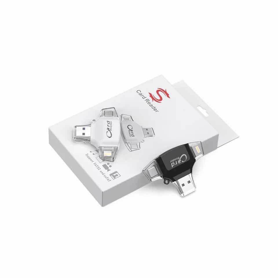 Đầu đọc thẻ đọc iDragon 4 trong 1 (R013) cho Ios-android hỗ trợ thẻ SD và Micro.
