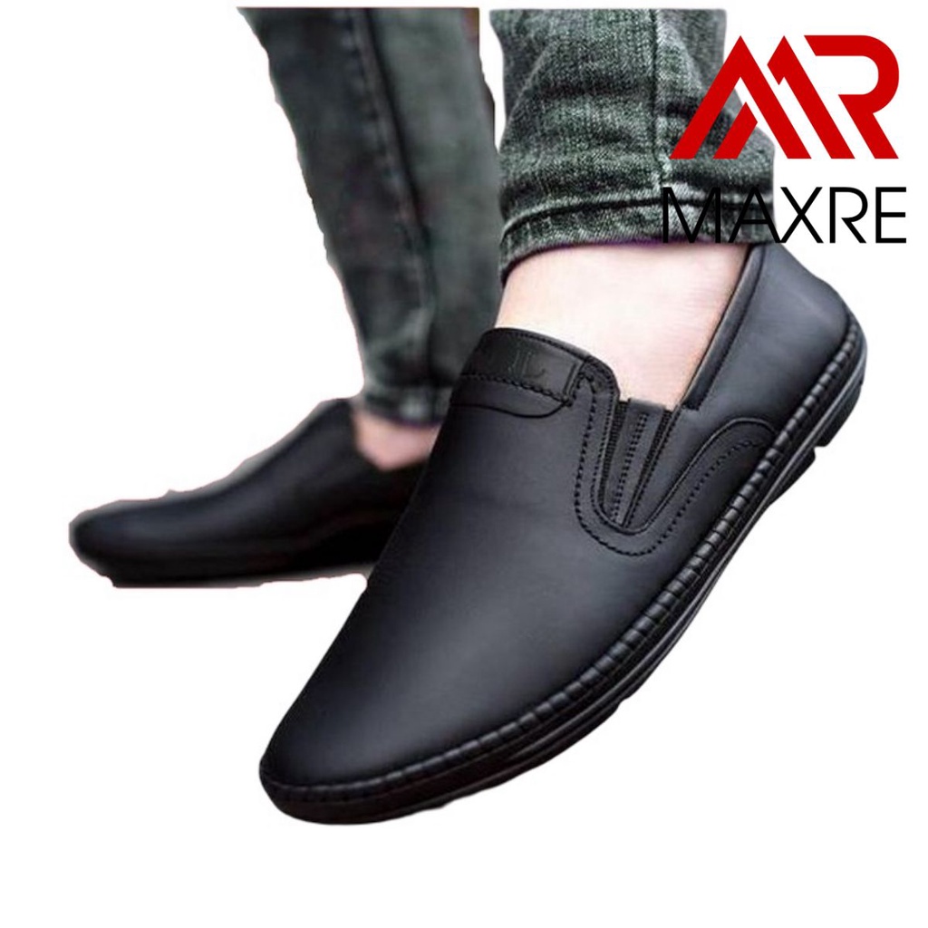 Giầy Mọi Nam MAXRE Dáng Giày Tây Lười Chất Da Đẹp Cao Cấp,Đế Khâu Cực Bền Form Công Sở Lịch Lãm Màu Đen M587 sp19