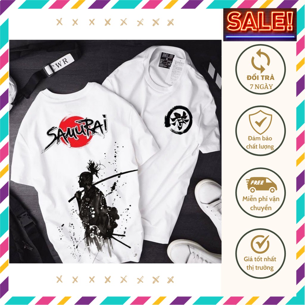 Áo thun unisex tay lỡ in họa tiết Samurai cực đẹp kiểu dáng form rộng Freesize | Nine-Teen Storee ATIN 24