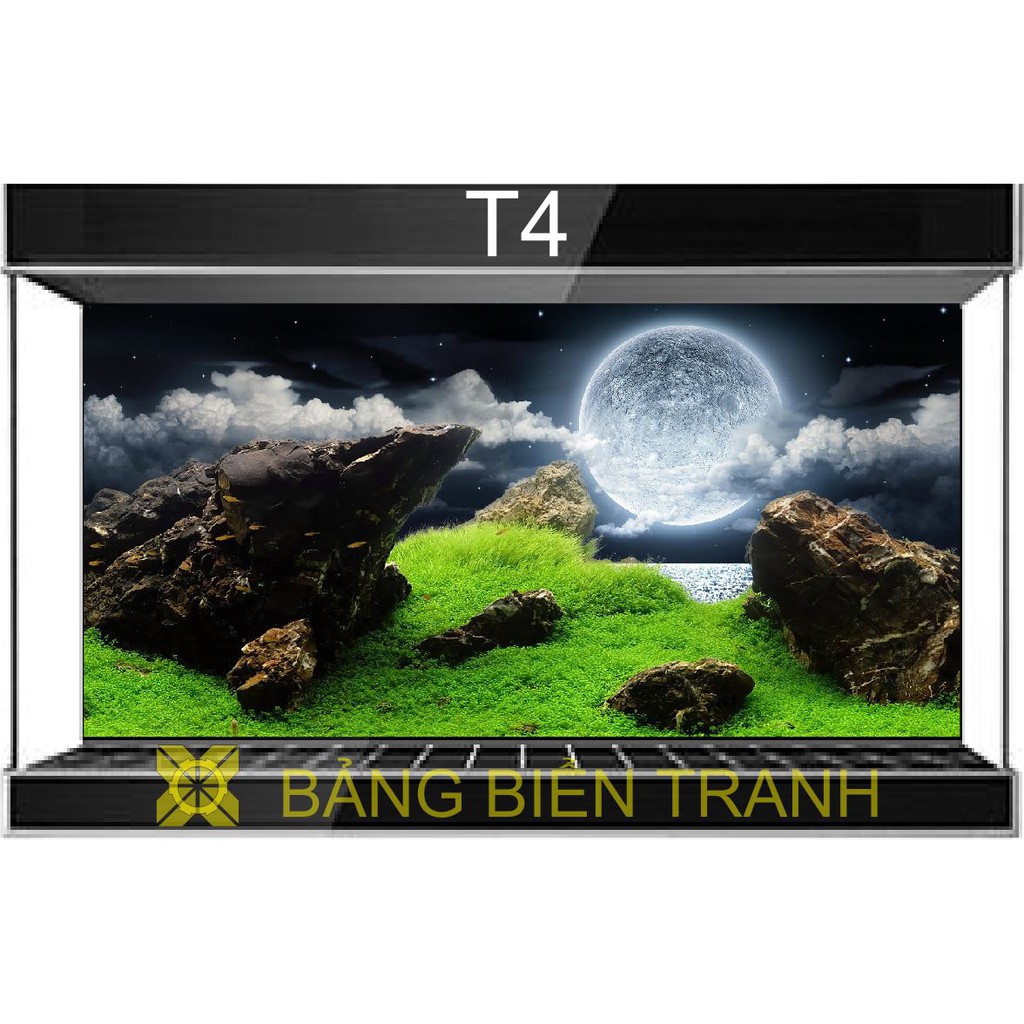 Tranh dán bể cá mẫu trăng T4