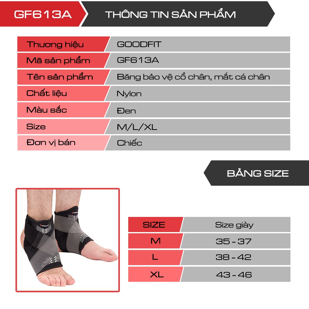 Băng bảo vệ cổ chân, mắt cá chân GoodFit GF613A