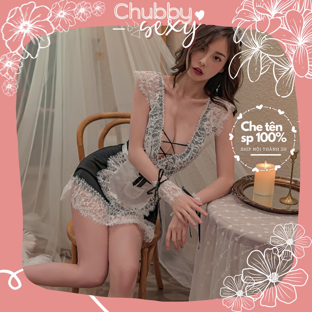 Váy Ngủ Hầu Gái Sexy - Bộ Đồ Ngủ Cô Giúp Việc Chất Liệu Cao Cấp Quyến Rũ Gợi Cảm - Maid Cosplay Outfit-CPL08-Chubby.Sexy