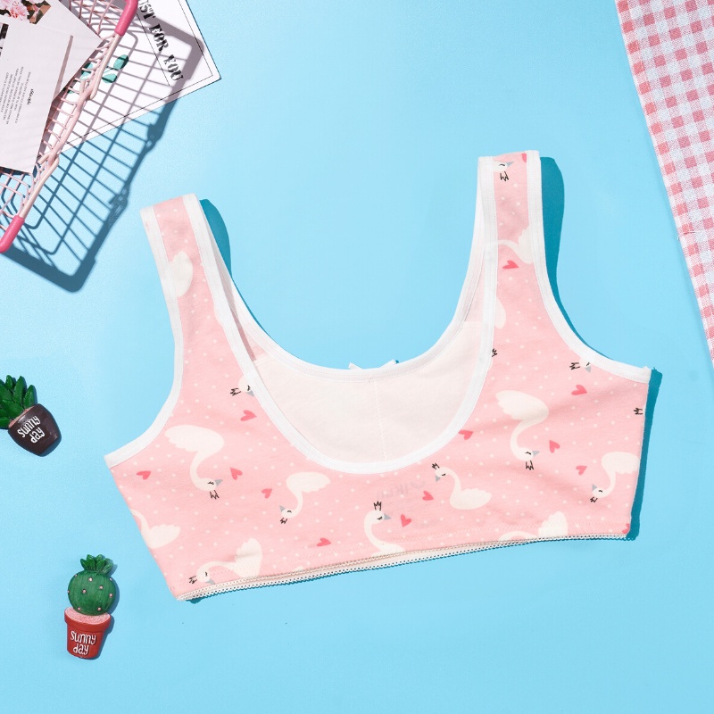 Áo lót bé gái thoáng khí - IKun - Áo lót bé gái mới lớn họa tiết chui đầu Áo lá học sinh cotton kháng khuẩn  ATK01