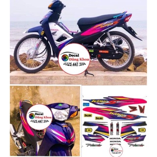 Tem wave s màu hông-tím tem chống phai màu