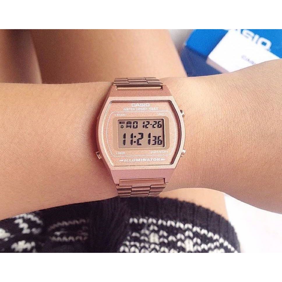Đồng hồ casio nữ B640WC-5A Rosegold chính hãng