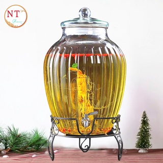 Bình ngâm rượu thủy tinh họa tiết trái bí sọc 15 lít ( Có van hoặc Không van )