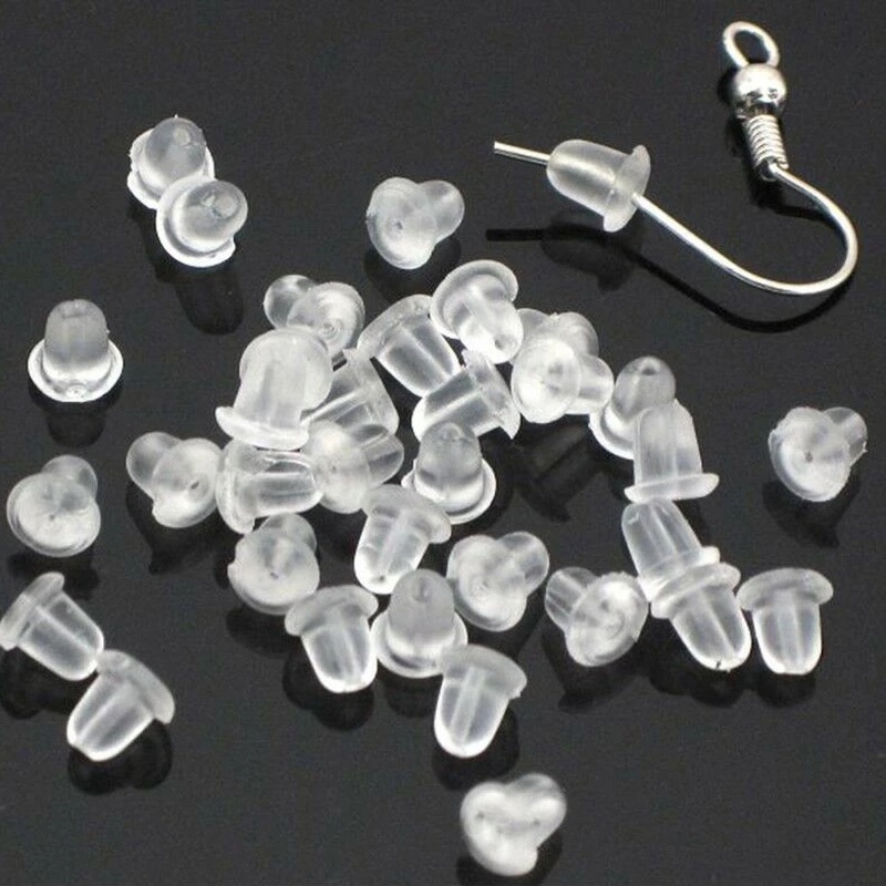 Hộp 1000 / 500 Nút Chặn Bông Tai Bằng Silicon Mềm