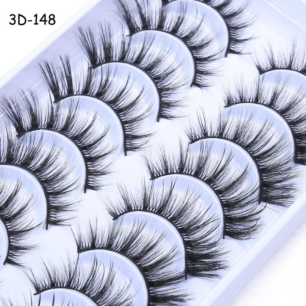 XIANTIN Set 10 Cặp Lông Mi Giả SKONHED Tạo Hiệu Ứng Trang Điểm 3D Tự Nhiên