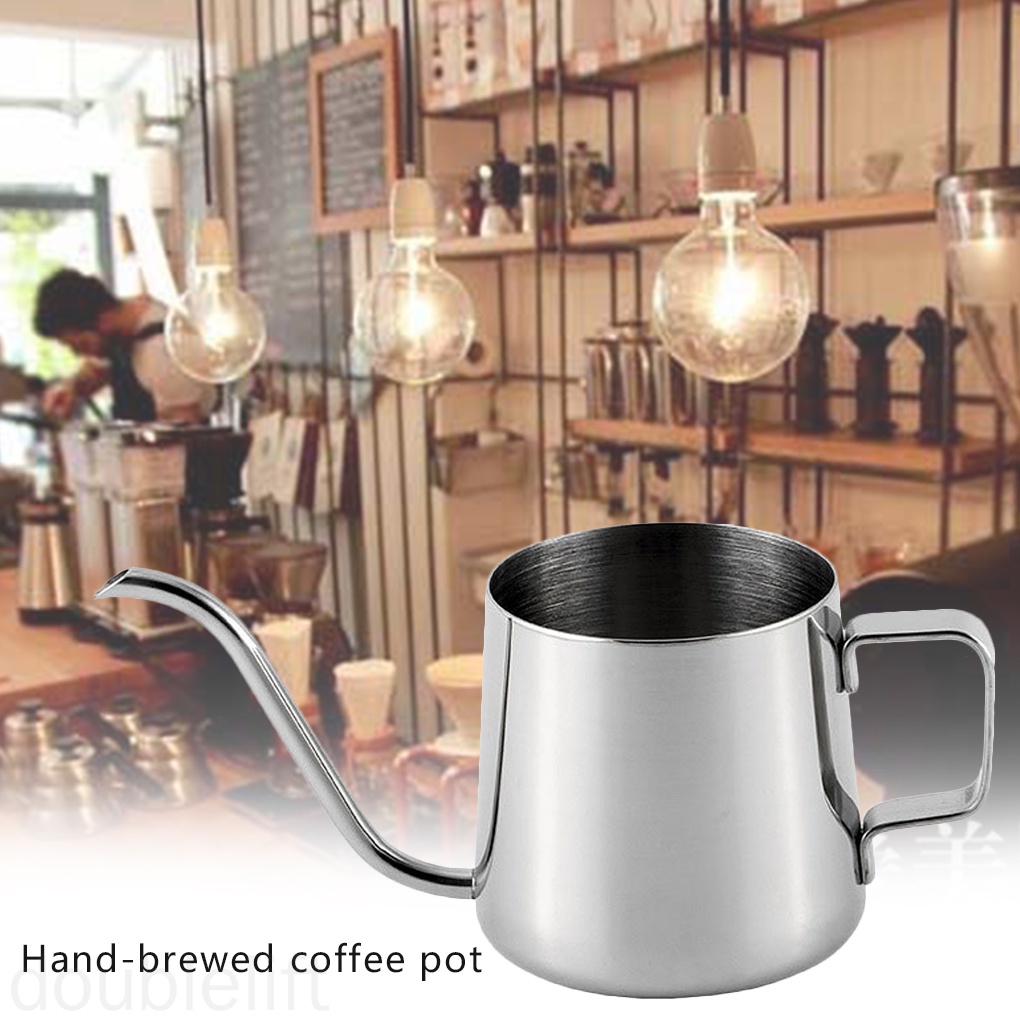 Stainless Steel Coffee Pot Gooseneck Drip Coffee Pot Kettle Teapot for Cafe House Home 250ml doublelift store