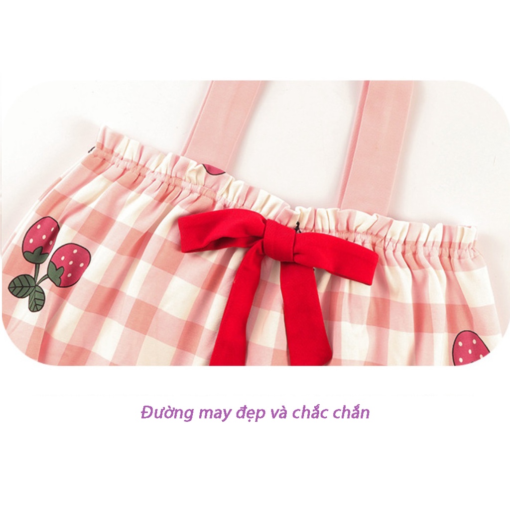 Váy ngủ mặc nhà 2 dây cotton cao cấp đẹp siêu cute dễ thương – V1