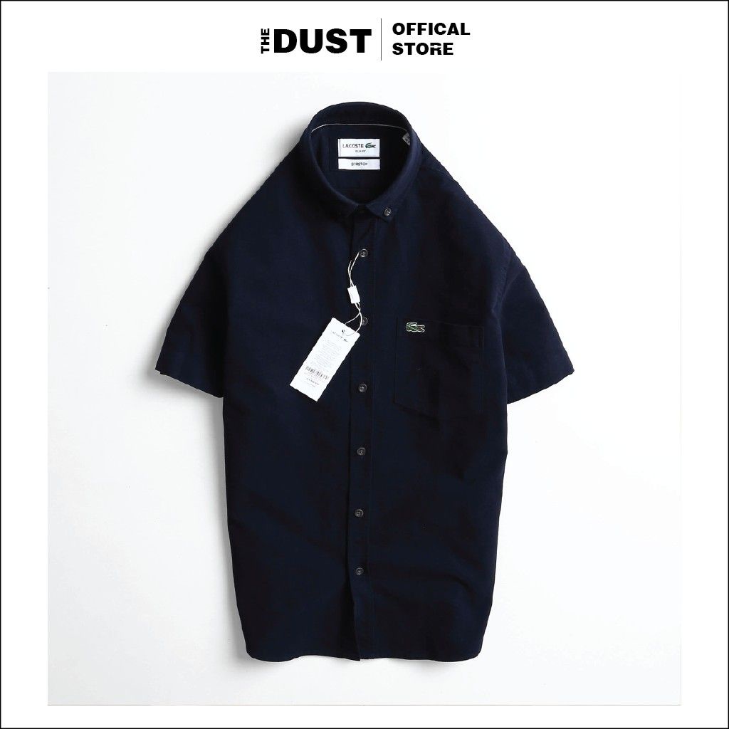 Áo sơ mi nam ngắn tay trơn basic LCT, form slimfit, vải oxford cao cấp, thoáng mát thấm hút mồ hôi