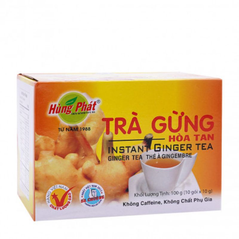 Trà gừng hoà tan Hùng Phát 100gr (10g×10gr)