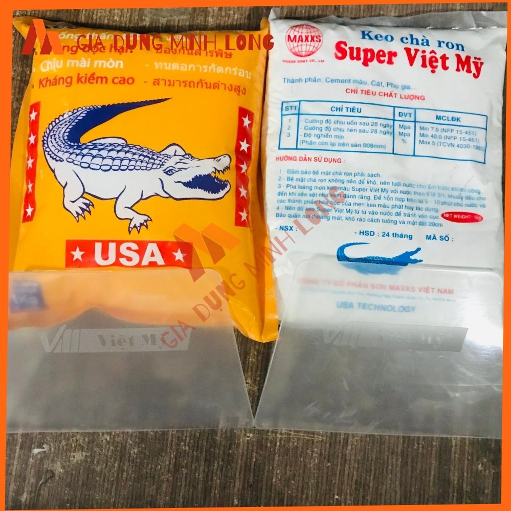 Keo chà ron Thái, keo ron cá sấu, keo trét chỉ gạch Việt Mỹ, túi 1kg và miếng mủ