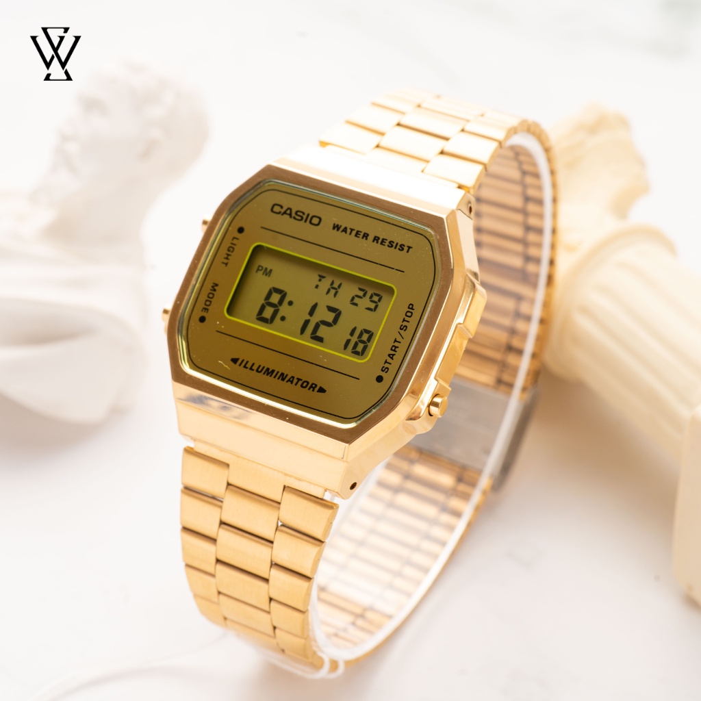Đồng Hồ Điện Tử Nam Casio WATCHSTORE A168WEGM-9DF Thiết Kế Mặt Kính Nhựa 36.5mm, Dây Kim Loại, Vỏ Thép Không Gỉ