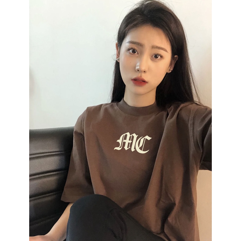 Áo thun nữ form rộng đẹp tay lỡ kiểu hàn quốc chất vải cotton AT249 Miucho in brand name | BigBuy360 - bigbuy360.vn