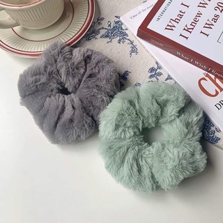 🧸Chun cột tóc scrunchies vải lông siêu to