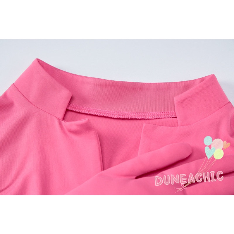 DUNEA Set đồ gồm áo thun tay dài phối chân váy lưng cao thời trang xinh xắn cho nữ