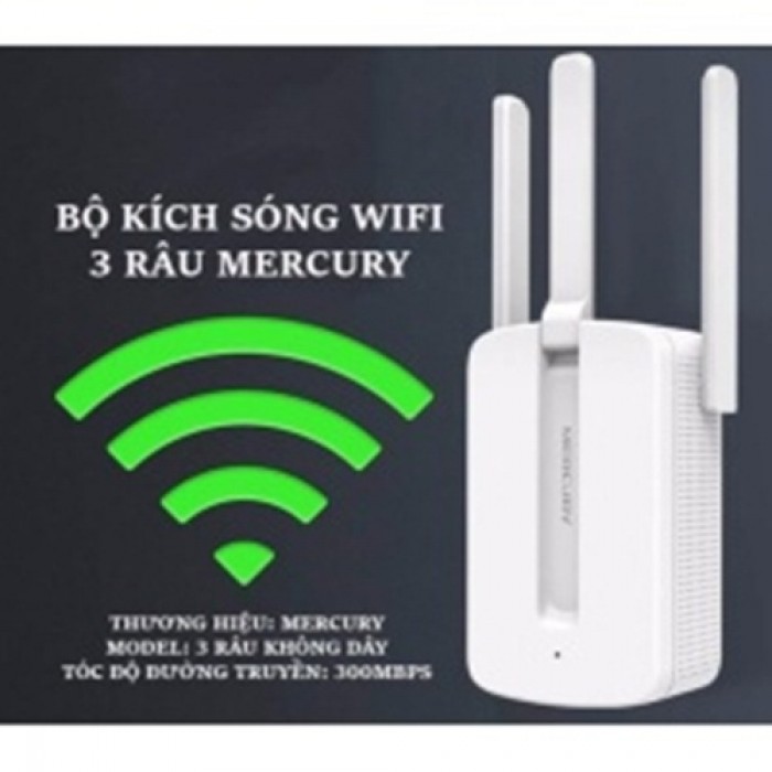 Thiết bị kích sóng Wifi Mercury Repeater MW310RE 3 Anten Bh 6 tháng