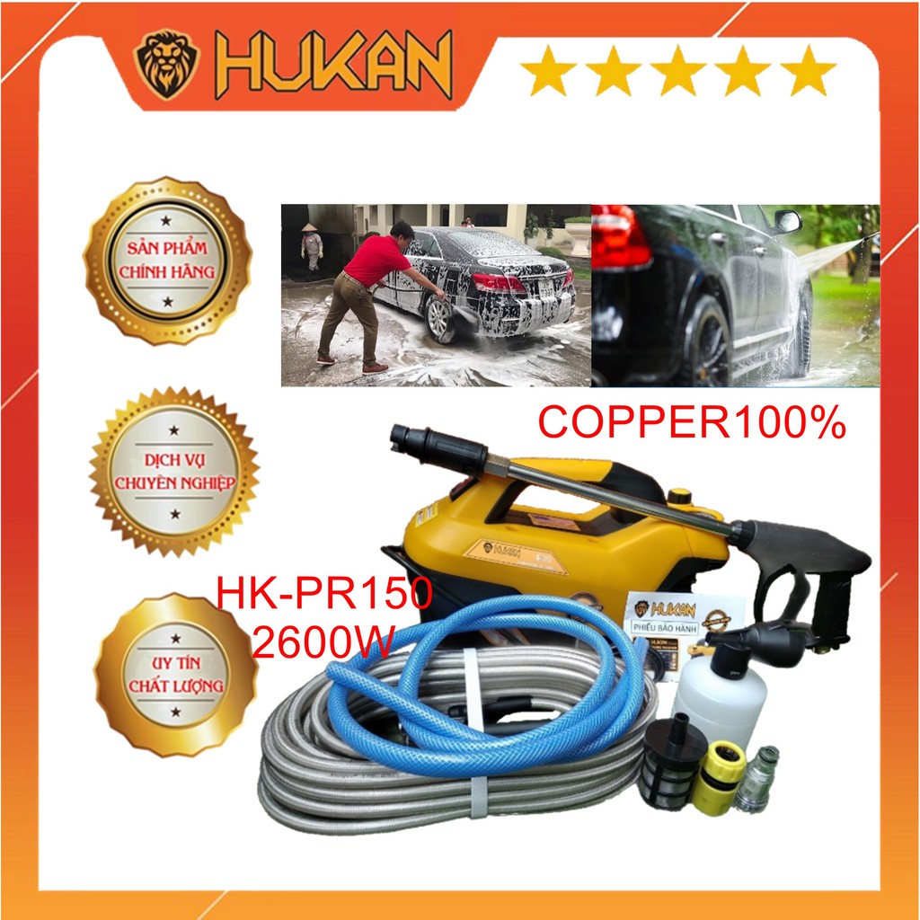 Máy rửa xe gia đình HUKAN PR-150 2600W 💎Có chỉnh áp💎 Dây Đồng 100% - Chính Hãng