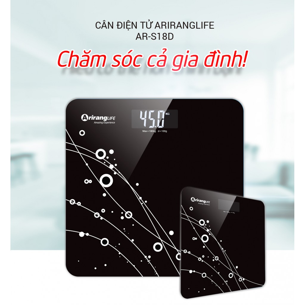 Cân sức khỏe điện tử Arirang Life360 - BH 1 năm 1 đổi 1-Hàng Chính Hãng