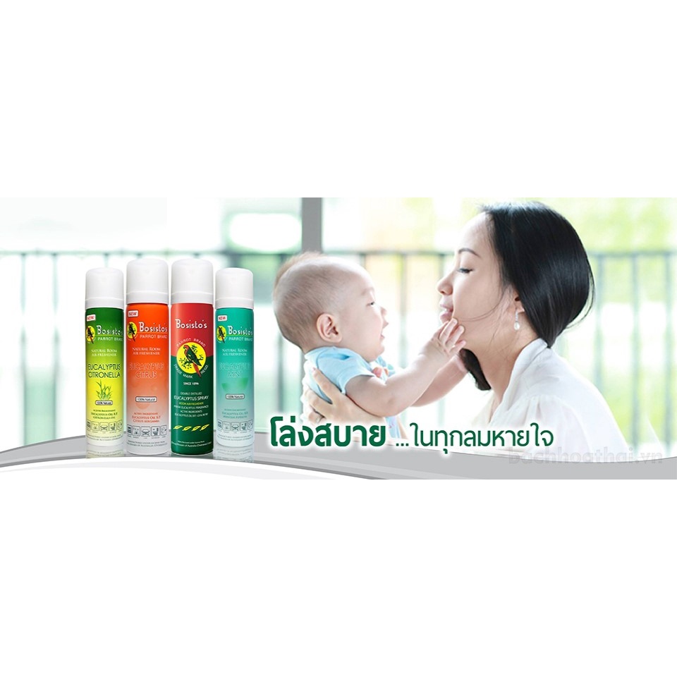 Chai xịt làm sạch khử mùi tınh dầu khuynh diệp Bosisto's Eucalyptus Spray Thái Lan