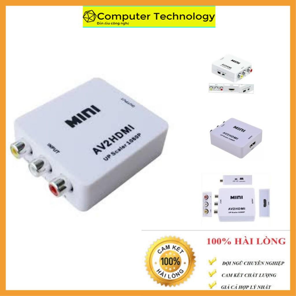 Bộ chuyển đổi tín hiệu, Bộ chuyển AV sang HDMI, chuyển từ cổng av ra cổng hdmi tín hiệu sắc nét, bảo hành 6 tháng