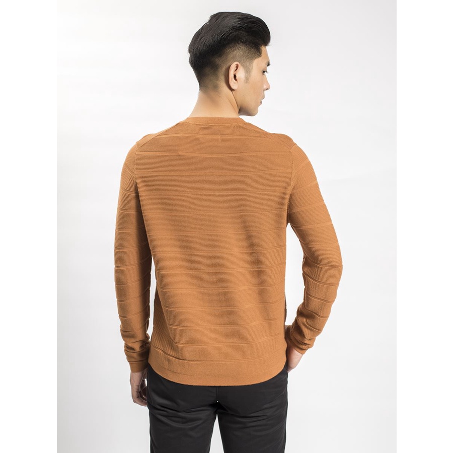 Áo len nam dài tay ARISTINO AWO004W8 dáng suông mỏng nhẹ nhưng ấm áp, co giãn thoải mái, toạ tiết vân ngang