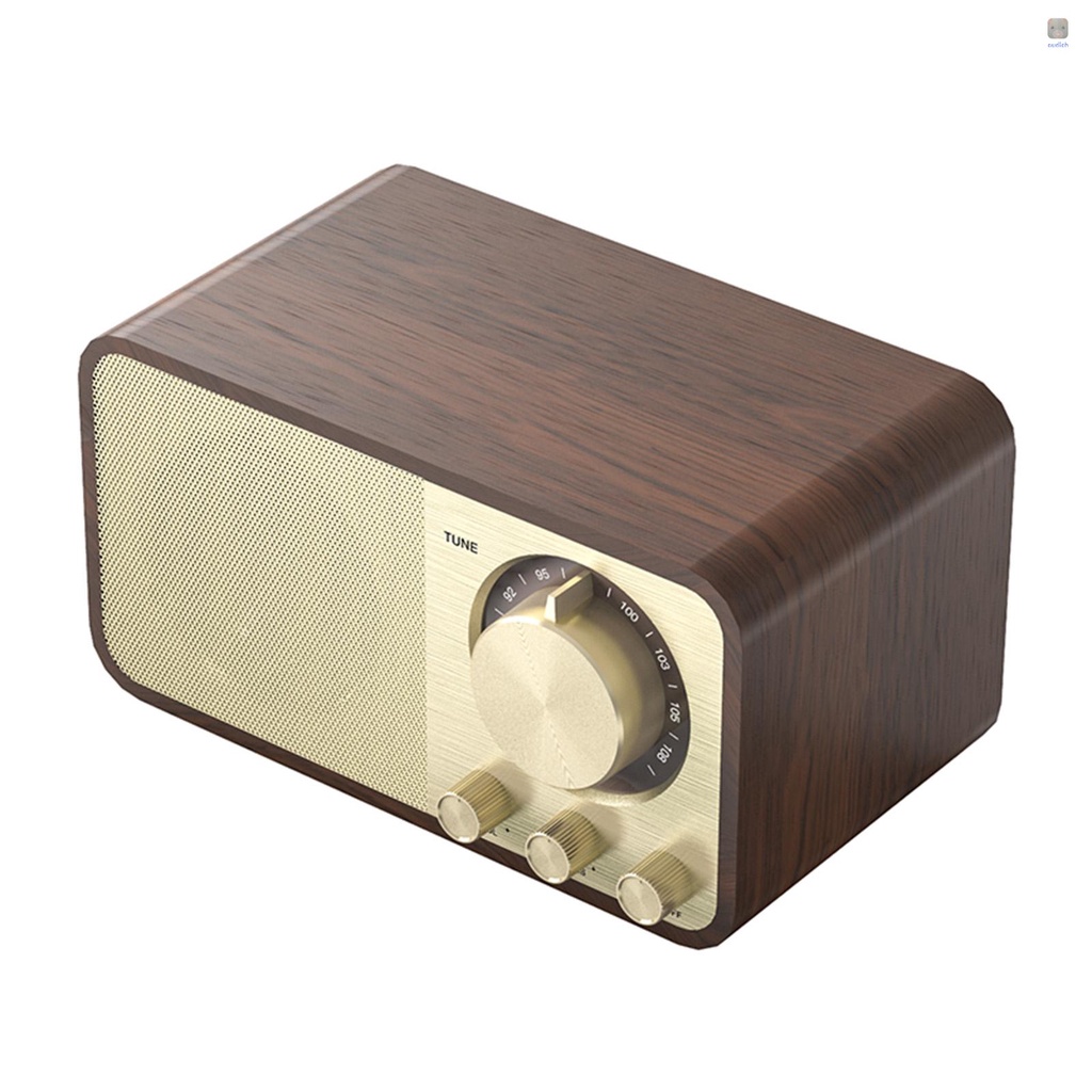 Loa Bluetooth 5.0 JY-66 Siêu Trầm Bằng Gỗ Phong Cách Cổ Điển Tích Hợp Đài FM Hỗ Trợ TF U Disk AUX