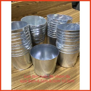 Bộ 10 lon nhôm làm nước đá tủ lạnh đủ size-8cm-8,5cm-9,5cm-10,5cm