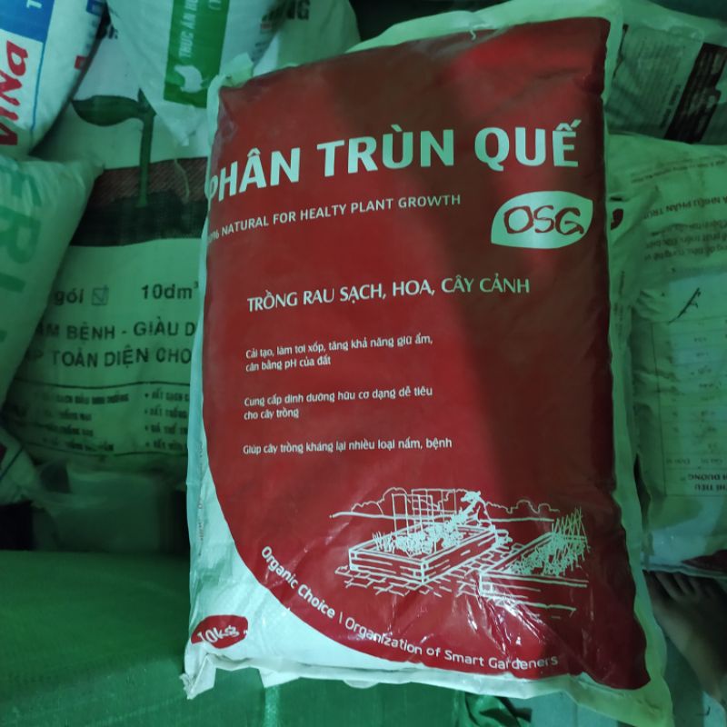 Phân trùn quế nguyên chất cao cấp Sfarm 10kg, OSG Hà Nội 10kg