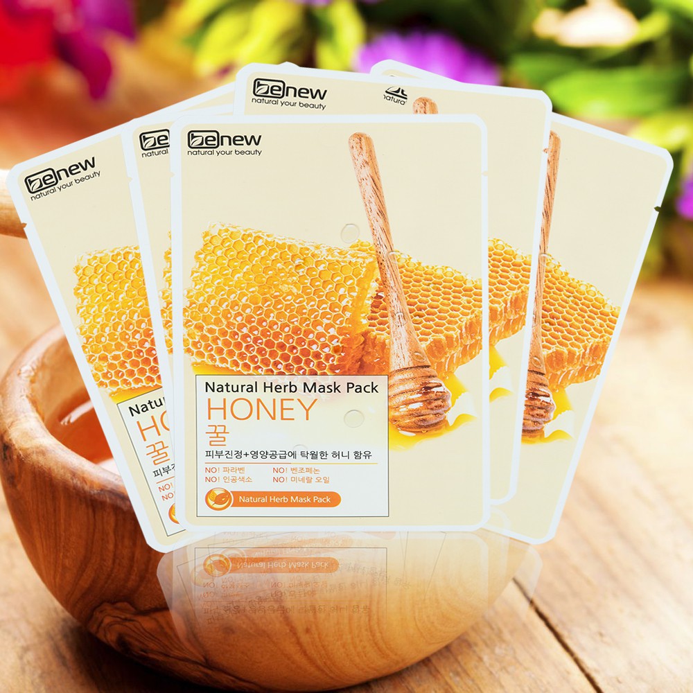 Bộ 10 miếng mặt nạ cao cấp Benew Natural Herb Mask Pack Honey 22ml/miếng