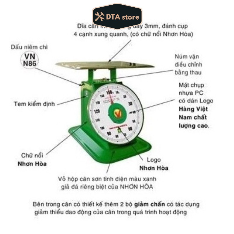 Cân đồng hồ Nhơn Hòa 2Kg 5kg Chính Hãng