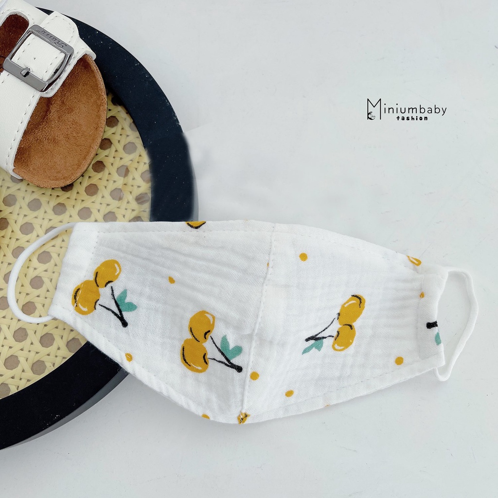 Khẩu trang vải cho trẻ em, cho bé từ 0-3-6-12 tháng đến 3 tuổi, miniumbabyfashion