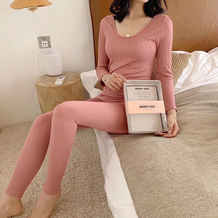 Bộ Body Nữ Đẹp, Đồ Bộ Thun Gân Mặc Nhà Kiểu Dáng Trơn Mặc Dễ Chịu