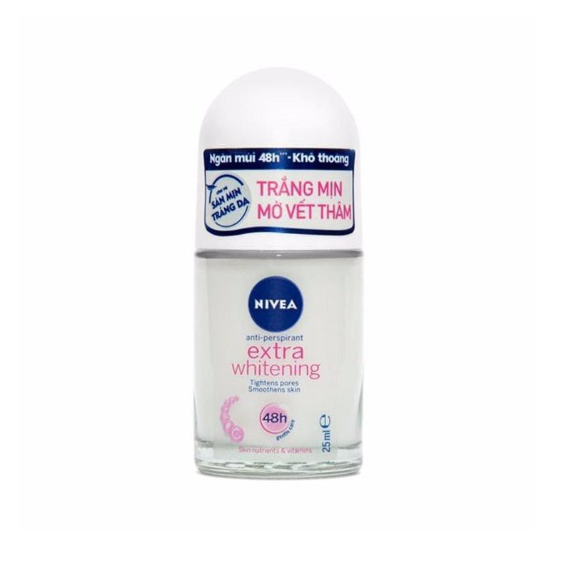 Lăn khử mùi trắng da NIVEA Extra Whitening 48h anti-perspirant Roll-on 25ml