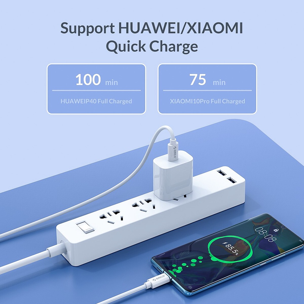 ORICO Cáp USB Type-C sang Type-C 20V / 5A PD100W QC4.0 Sạc nhanh Máy tính xách tay CTC100